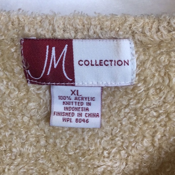 GUC JM Collection Beige Acrylic Knit Sweater, XL - Picture 3 of 8